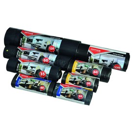 Office Products 22022242-05 Bin Liners 160 L - Pack of 10 Extra Strong LDPE | Bin Bags Rubbish Bags for Household Waste for the Office | Colour: Black | Film Thickness: 32 μm