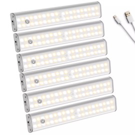 kuled 6Pack LED Closet Light Rechargeable Under Cabinet Lighting Motion Sensor Lights