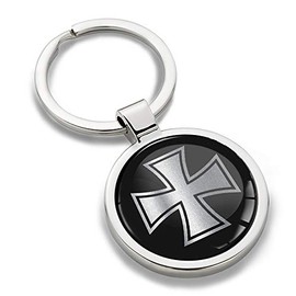 Biomar Labs® KK 280 Metal Keyring Car Key with Gift Box Gift Metal Keyring Stainless Steel Iron Cross Silver Iron Cross, silver