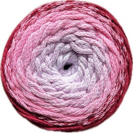 Lukche 2mm Multicolor Cotton Macrame Cord 246 Yards (225 Mt) Premium Cotton Rope, Rainbow Yarn Crochet Macrame Bag Craft for Wall Hangers, Bags, Bottom Plates, Carpets (8014, 1 Skein)