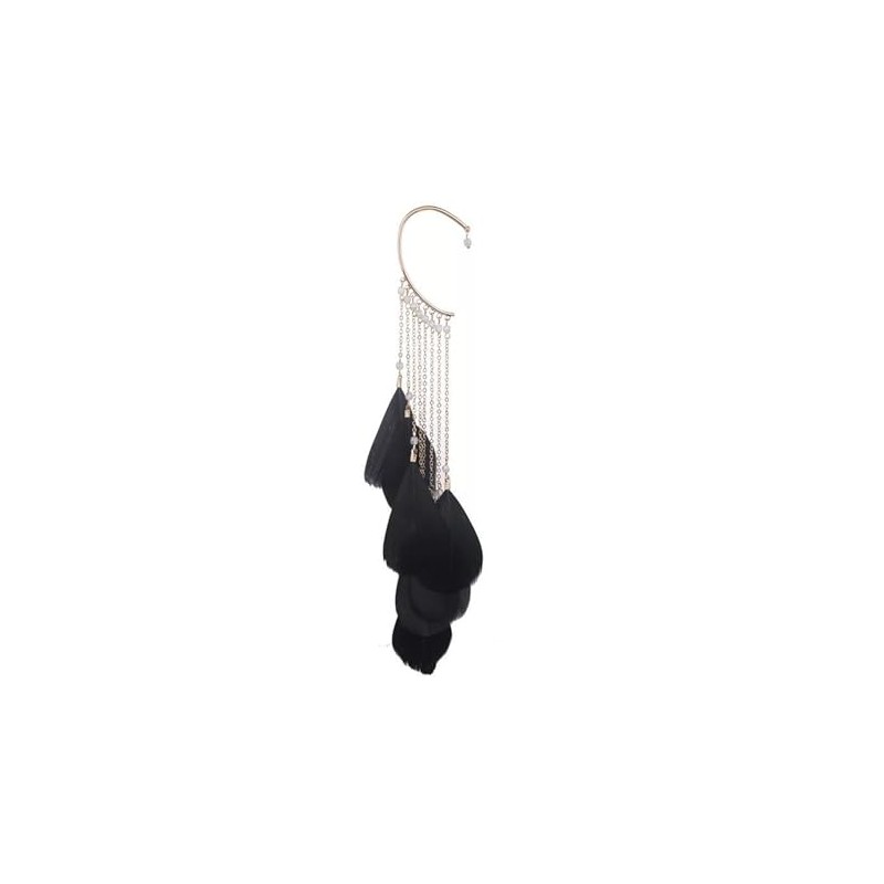 Kicomvi Feather Full Ear Cuff Bohemian Long Tassel Feather Clip