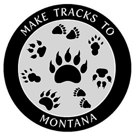 Make Tracks to Montana 3.5" Car Truck Decal Sticker Vacation Souvenir Travel Adventure Novelty Theme