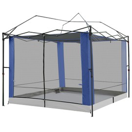KAMPKEEPER Inner Tent,Camping Cube for Pop Up Canopy Tent, Converts 10'x10' Straight Leg Canopy into Camping Inner Tent–Fully Vented Roof(Canopy & Frame NOT Included) (Navy Blue)