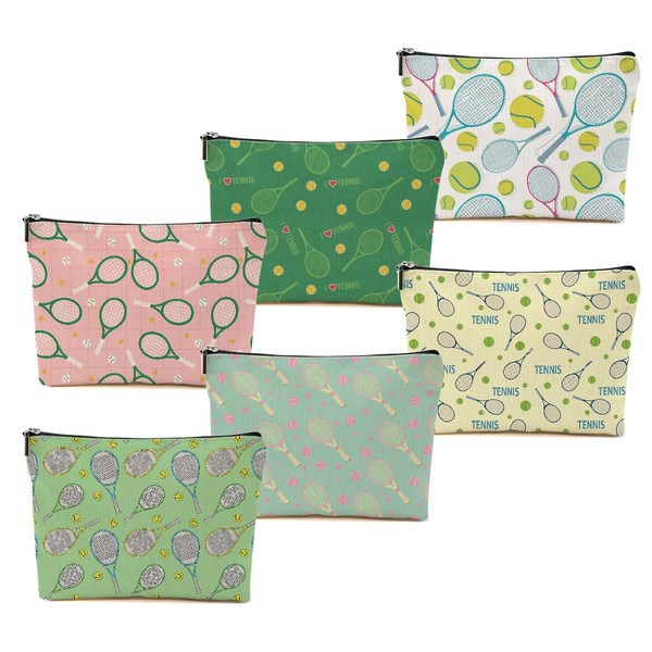 6 PCs Tennis Gifts, Inspirational Tennis Makeup Bag, Tennis Accessories
