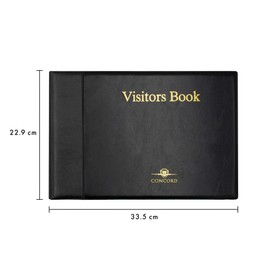 Pukka Pad, Concord Visitors Record Book – Refillable 3 Ring Binder with 50 Sheets, 2000 Entry Spaces, Black