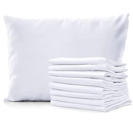 Pillow Protectors 8 Pack Cover White, Zipper Closure, Polypropylene Soft & Breathable Basic Pillow Protection Layer, UK Standard Size - 50 x 75cm