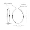 Charmsy 925 Sterling Silver Hoop Earrings | Hypoallergenic 2MM Thick