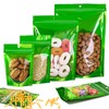 SixWeKit Green Smell Proof Mylar Bags 100 Pack, Stand Up