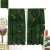DDCBNS Abstract Green Leaf Curtains for Bedroom,Modern Luxury Deep Green