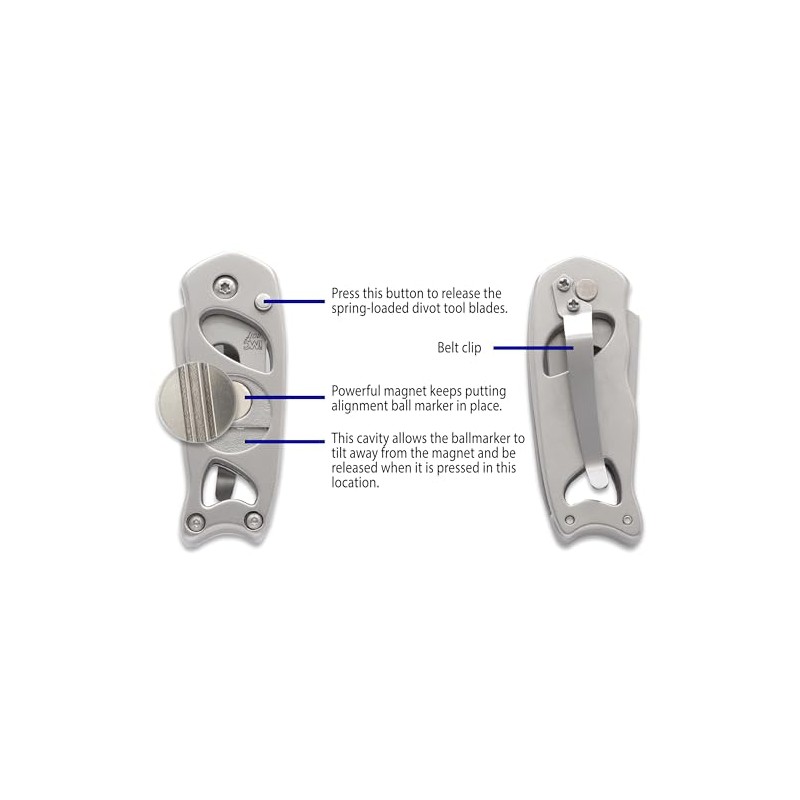 Indiana Metal Craft Switchblade Golf Divot Repair Tool Stainless Steel