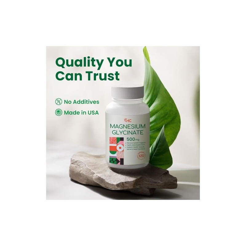 VHC- Cápsulas de Suplemento de 500 mg de Glicinato de