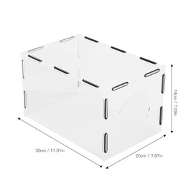 Acrylic Enclosed Grinding Dust Box with 2 Holes, Highly Transparent Rectangle Table Polisher Dust Box, Easy to Install for Polishing, Sanding, Engraving