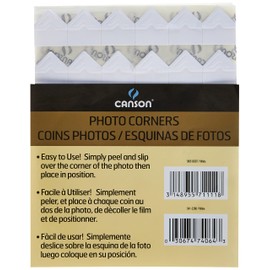 Canson Self Adhesive Photo Corners, Peel-Off Archival Quality, White, 252-Pack
