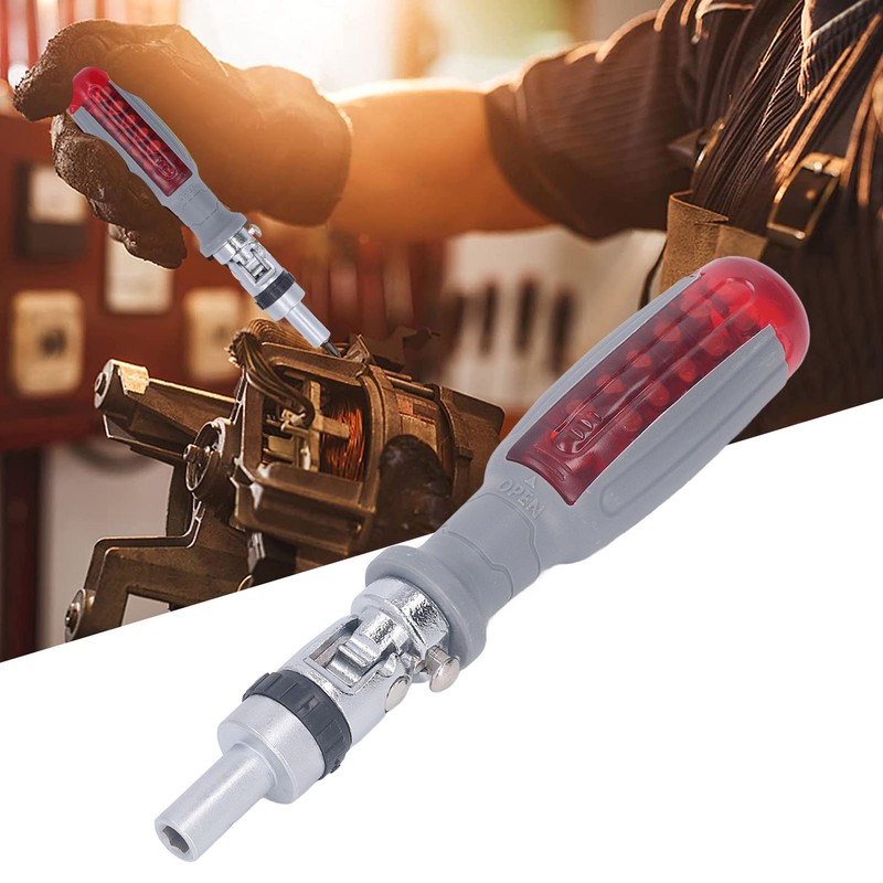 1/4 Ratchet Screwdriver with Drive Bit Assortment Set Bidirectional Magnetic