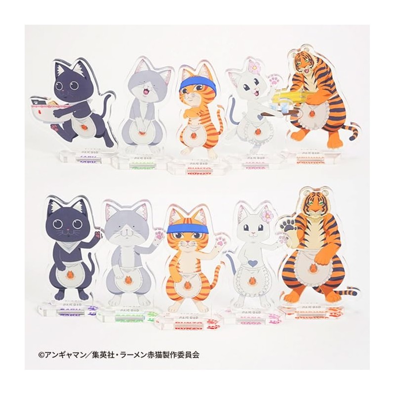 Ramen Red Cat Omachido Acrylic Stand, 10 Pieces, Candy Toy,