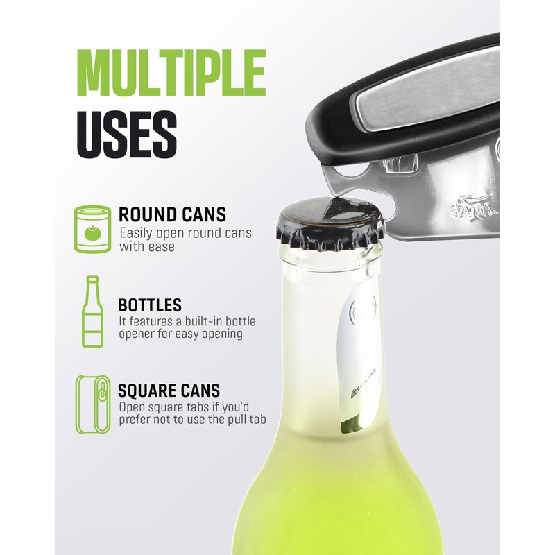 Multifunctional Can Opener Manual, Durable Heavy Duty Handheld Strong Can