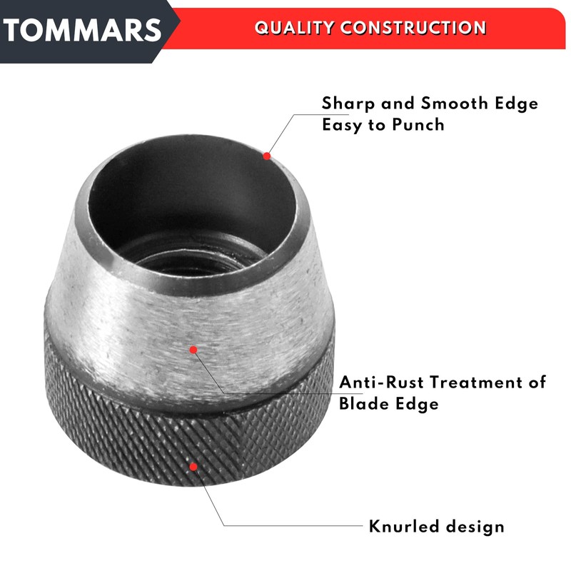 TOMMARS Hollow Punch Kit with Pin Point Punch Shaft Hole