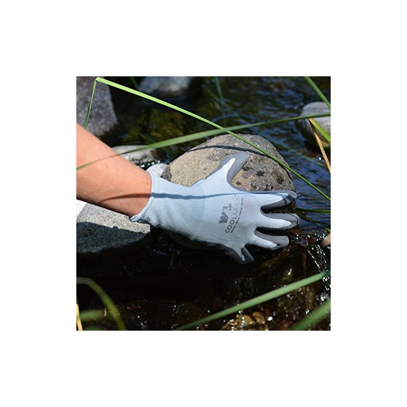 Wells Lamont Men's COOLMAX PU Coated Work Gloves, Large (499L)