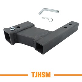 TJHSM 7/9In Extension Length Trailer Hitch Receiver Extender 2 Inch Shank with 5/8 Hitch Pin Replacement for 2 Inch Receiver 7500lbs Capacity