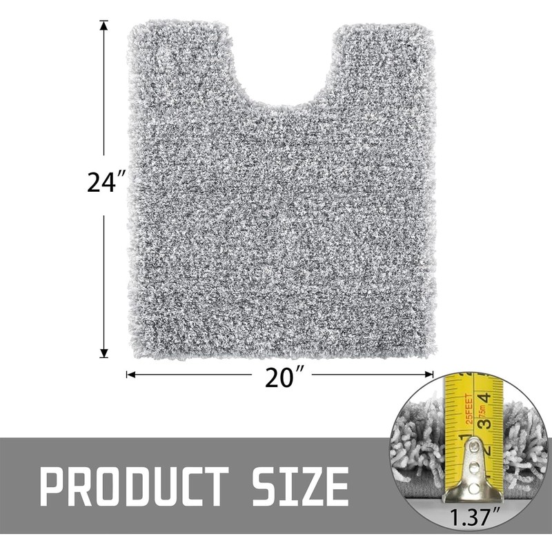 Yimobra Fluffy Toilet Rugs U Shaped, Shaggy Soft Comfortable Non