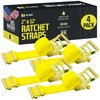 DC Cargo E-Track Ratcheting Straps Cargo Tie-Downs, (Pack of 4)