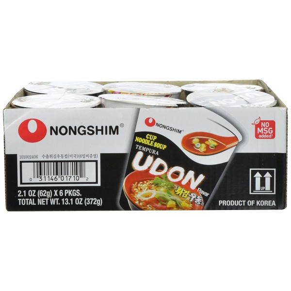 Nongshim Cup Noodle Soup, Tempura Udon, 2.1 Ounce (Pack of 6)