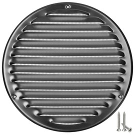 LIRAST 8" Round Vent Cover for Wall and Ceiling - Aluminum Alloy Soffit Vents for Outdoor and Indoor - Metal HVAC Return Air Grille with Mesh - External Diameter: 9.45"