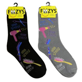 Foozys Women’s Crew Socks | Hair Stylist Beautiful Outdoors Themed Novelty Socks | 2 Pairs Included in Two Colors