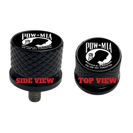 POW/MIA Large Knurled Aluminum Rear 1/4-20 Black Seat Bolt Fits Harley Davidson 1996-2024+. Custom Made in The USA