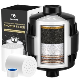 Shower Head Filter for Hard Water - 20 Stage+ 2 Replacement Cartridges - Black