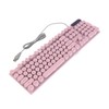 Gaming Keyboard USB Round 104 Keycaps Backlit Ergonomic Fodable Feet