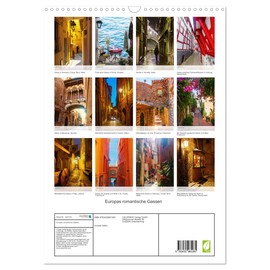 Europas romantische Gassen (Wandkalender 2025 DIN A3 hoch), CALVENDO Monatskalender [Calendar] Christian Müller