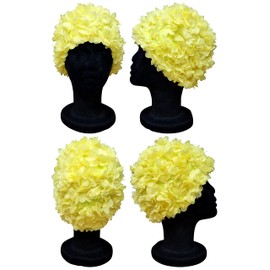 Blue Reef Virgo Floral Ladies Classic Retro 3D Flower Petal Plain One Colour Pretty Stylish Vintage Swimming Hat Swim Cap One Size Adults (Yellow)