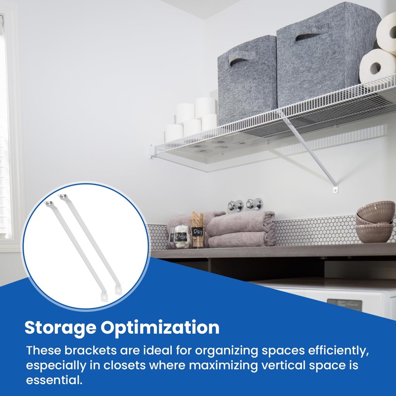 MILYARD 12 Inch Wire Shelf Brackets Kits, Closet Support Rod