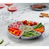 PLASTICPRO 6 Sectional Round Plastic Serving Tray/Platters White & Silver