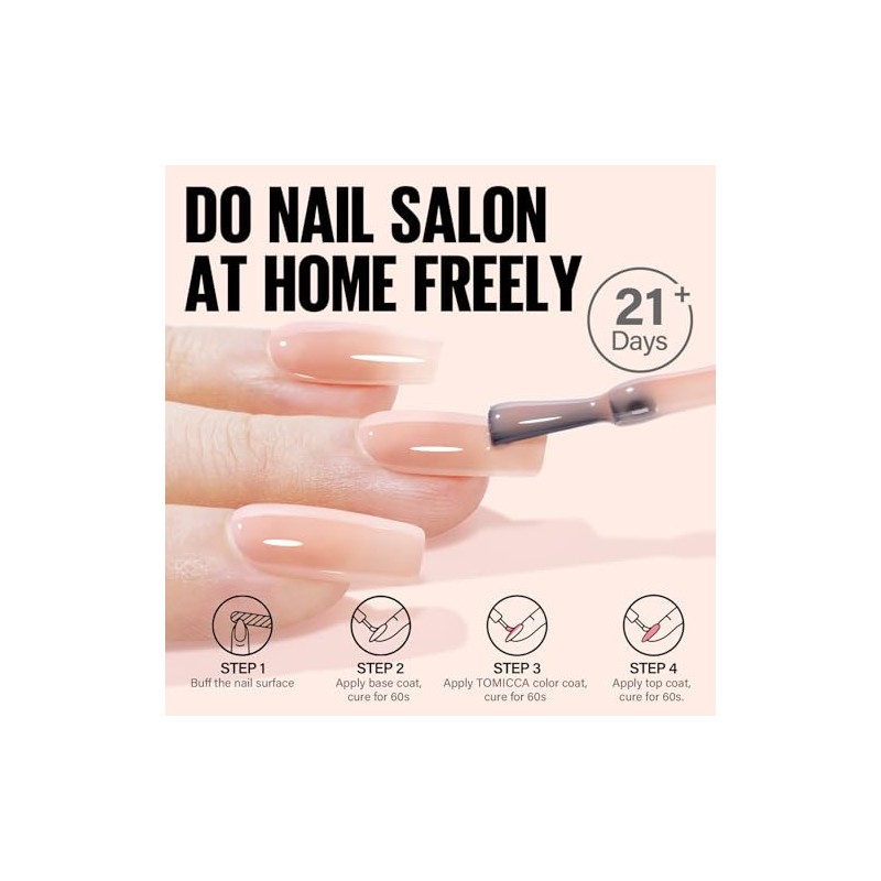 TOMICCA Gel Nagellack Rosa Nudee, 8ml UV Nagellack Soak Off
