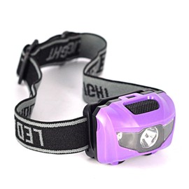 KONTONTY Headlamp Lumens Led Headlight with Strap for Running Hiking Camping Fishing and Jogging Purple Lightweight and Comfortable for All Ages