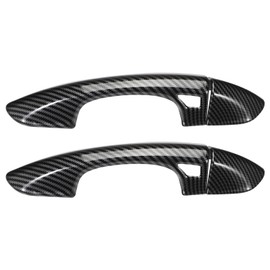 Wanzuwbip - Cubierta exterior para manija de puerta delantera del conductor y del pasajero, impresión de fibra de carbono, 2 piezas para Mustang 2015, 2016, 2017, 2018, 2019, 2020, 2021, 2022