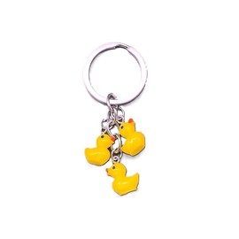 Yellow Duck Keychain Family Cute Cartoon Animal Colorful Bag Key Chain Keyring Ornament Bag Purse Charm Accessories