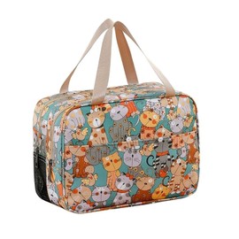 Travel Toiletry Bag Makeup Bag Women's Men's Large Travel Toiletry Bag Cosmetic Products Waterproof Storage Bag Wet & Dry Wash Bag (Big Face Cat, Large Size)