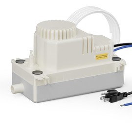 Automatic Condensate Removal Pump, HVAC Condensate Removal for Air Conditioner, Furnace, Dehumidifier,Ice Machine - 115 Volts/60Hz Ultra-Quiet with 16 Ft Hose,4 Water inlets & 2 Type outlets