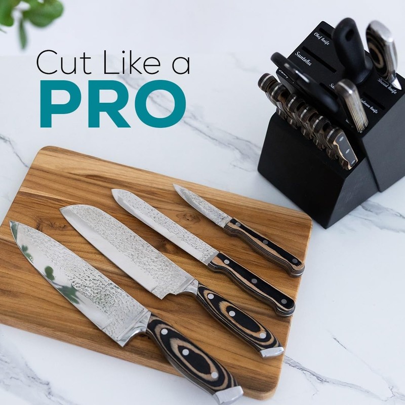 Kitchen Knife Set – 15-Pcs High-Carbon Steel Knife Set with