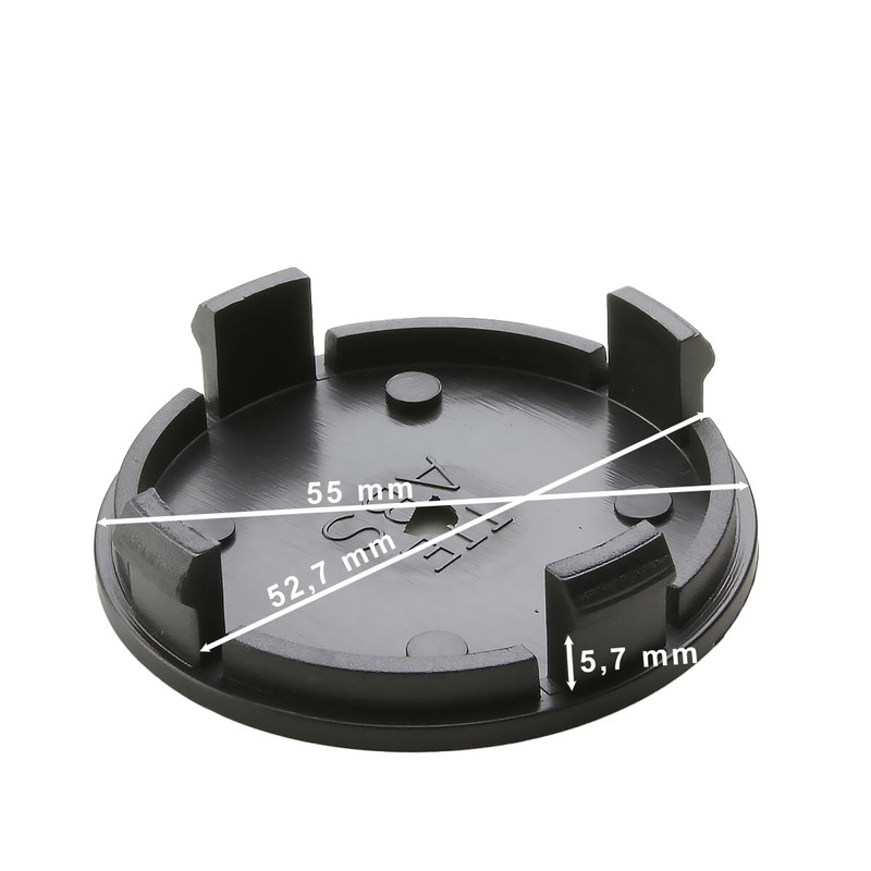 4 x Universal Wheel Hub Caps Hub Caps Black Diameter