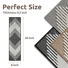 PADOOR 15PC Stair-Treads Non Slip, 3D Peel and Stick Stair Treads for Wooden Steps Indoor, Stair-Carpet Treads Washable Reusable Adhesive Stair-Runner Rugs for Kids and Dogs 8"x30" Black