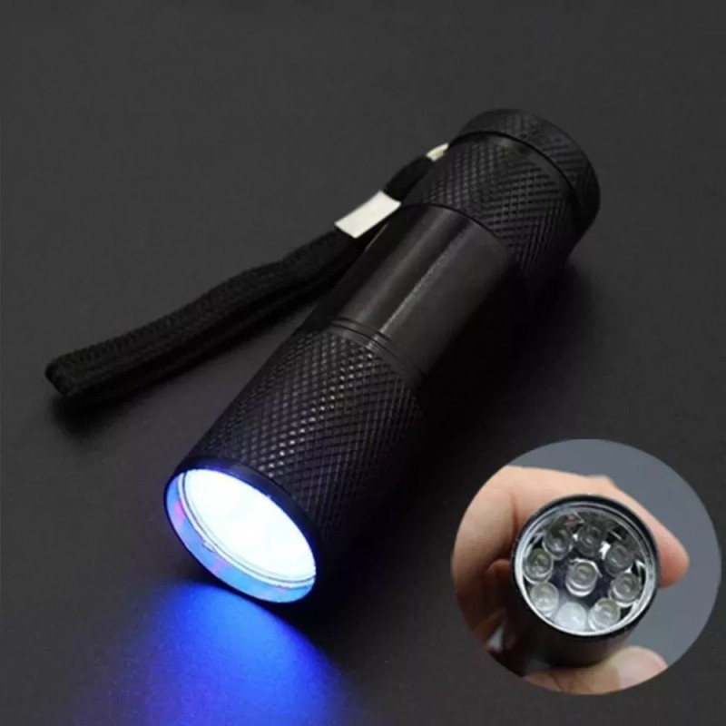 Veraly Linterna Uv Lampara Ultravioleta 9 Led Luz Negra Billetes