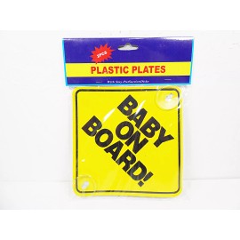 Unbranded Baby on Board Car Signs Suction Cup Window Placards Rear Sign Placard Alert 2p