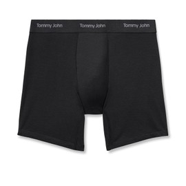 Tommy John Men's Luxe Modal 6" Boxer Brief Underwear 3-Pack (Black/Turbulence/Monument, X-Large)
