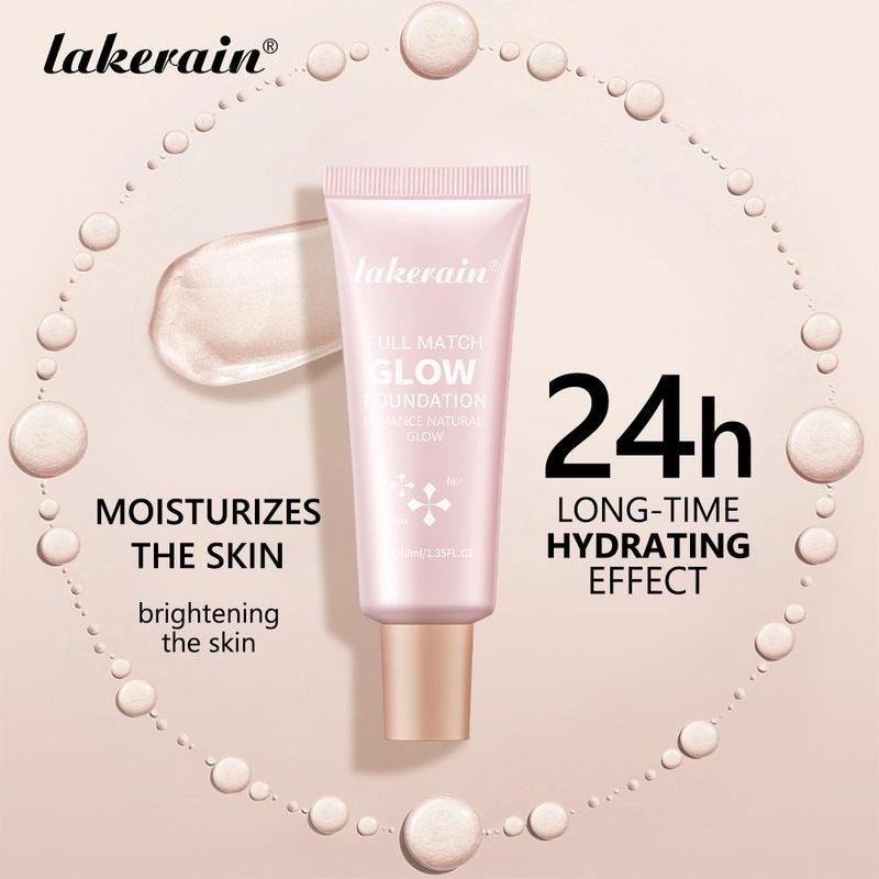 lakerain Long-lasting Full Match Foundation, 1 Count Natural Glow Base