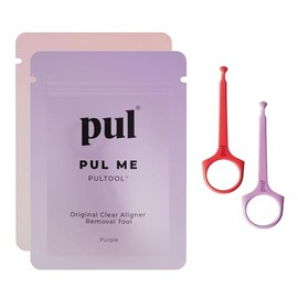 PUL Pack of 2 Reusable Clear Aligner Removal Tool — Compatible with Invisalign, Removable Braces, Retainers & Trays – Easy-to-Use Device Remover, Dental & Oral Hygiene Care Product – Purple, Pink