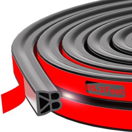 CHUANJI Car Door Weather Stripping 85.3ft Car Door Seal Strip Double Layer Rubber Automotive Weatherstrip Universal Self Adhesive Auto Soundproof Sealing Strip for Cars Truck Rv Pickup